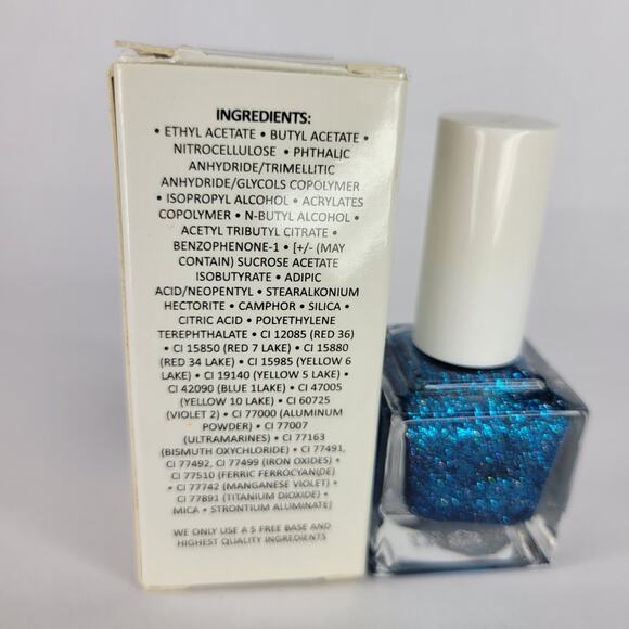 Parrot Polish "Sarah T" NEW Blue Glitter Shimmer Metallic Lacquer - Picture 5 of 6